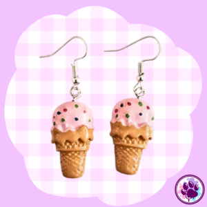 Aretes Helado de fresa