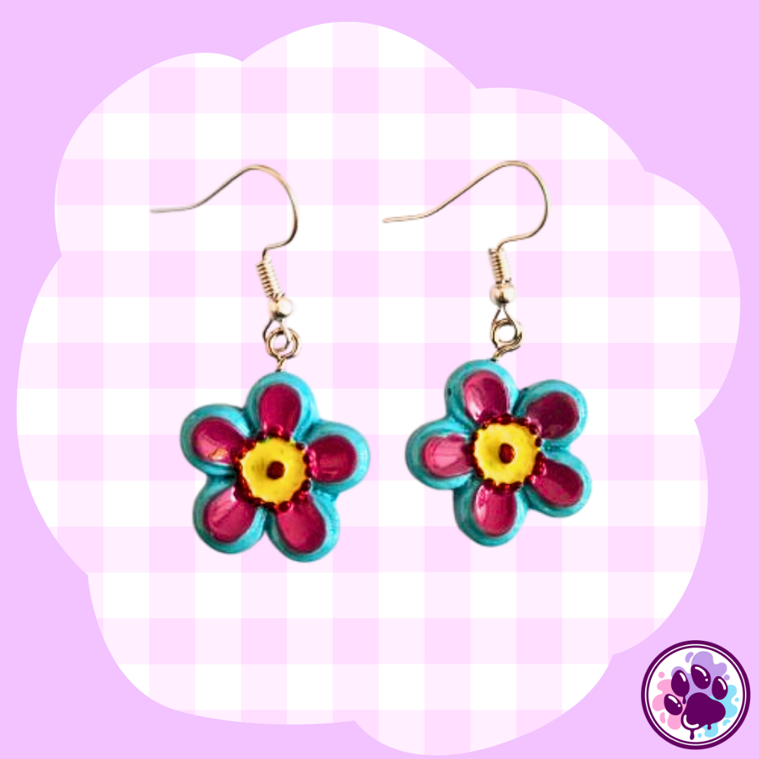 Aretes de Flor (varios colores) - Imagen 3