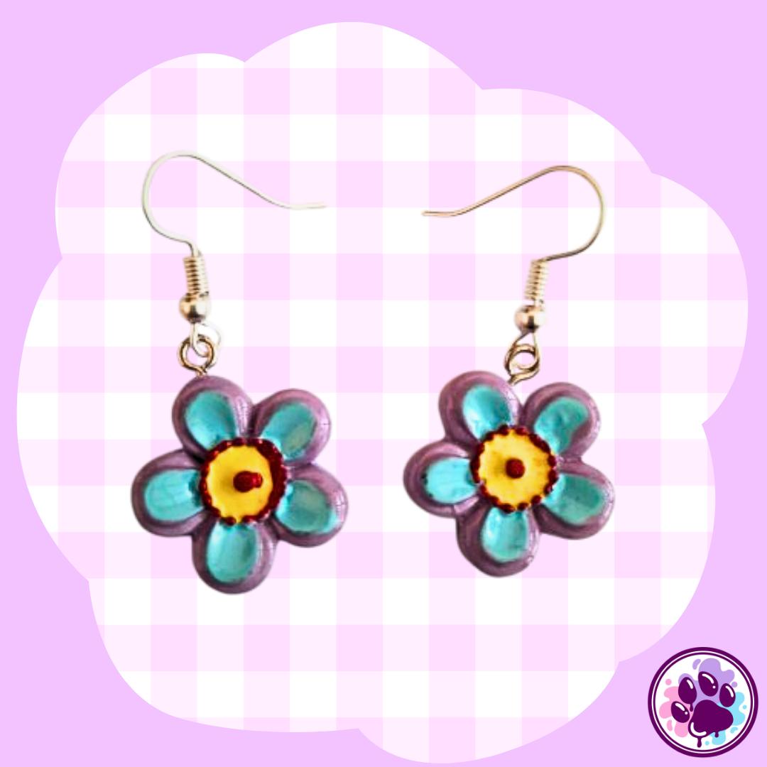 Aretes de Flor (varios colores) - Imagen 4